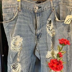 NEVER WORN Custom-Made Distressed Denim Shorts